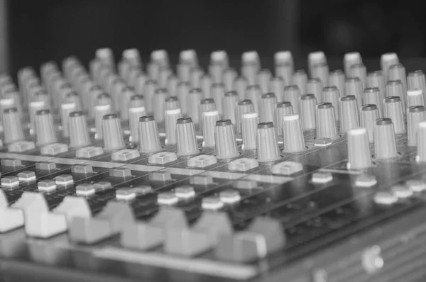 Black and white, The remote sound engineer. Shallow depth of fie — Stock Photo, Image