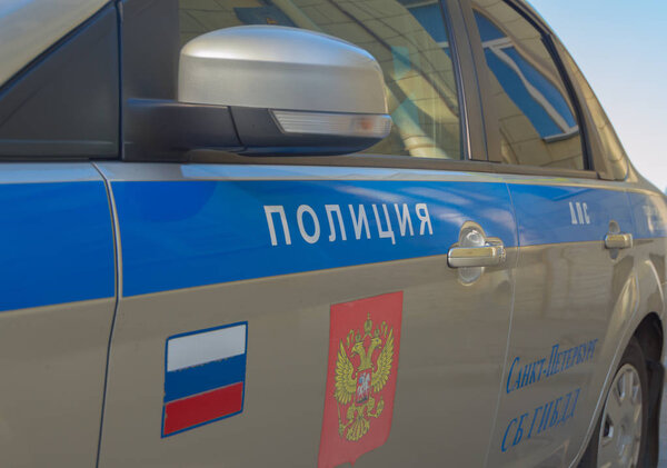 Police patrol on a city street.