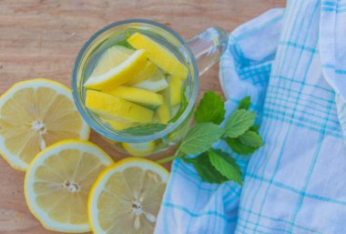 Yaz içeceği nane ve limon ile sudur.