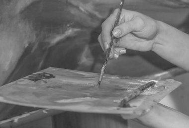 siyah ve beyaz. renk paleti ile müdahale bir