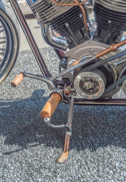 빈티지 오토바이 받침대에는 — 스톡 사진