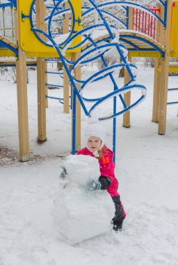 kardan adam kız kış bahçesi üzerinde sculpts