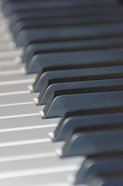 Close-up, white and black piano keys — Stock Photo, Image