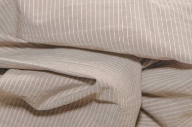 arka plan, beyaz çizgili, textur ile buruşuk bej kumaş