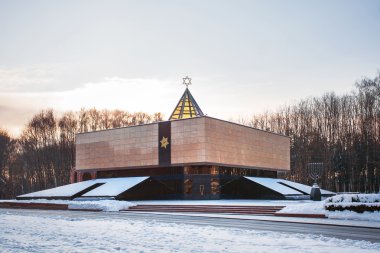 Memorial sinagog Poklonnaya Gora üzerinde. Günümüzde Rusya Yahudi tarihinin ilk Müzesi. Zafer Parkı, Moskova, Rusya.