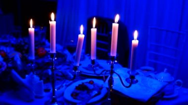 Bayramı mumlar yanan dekorasyonu - unsuru.