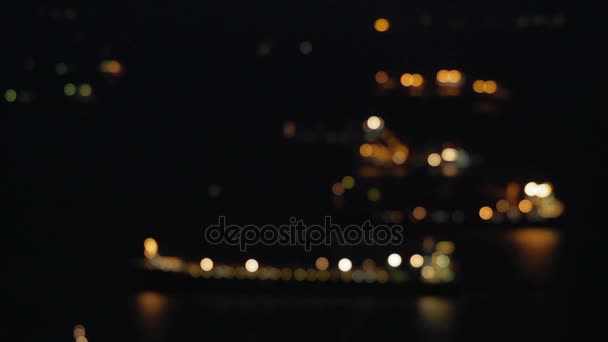 Ships with lanterns in Marina Bay, Singapore. — Stock Video