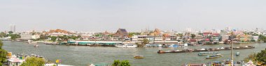 Bangkok, büyük panorama görünüm. Chao Phraya Nehri. Tayland.