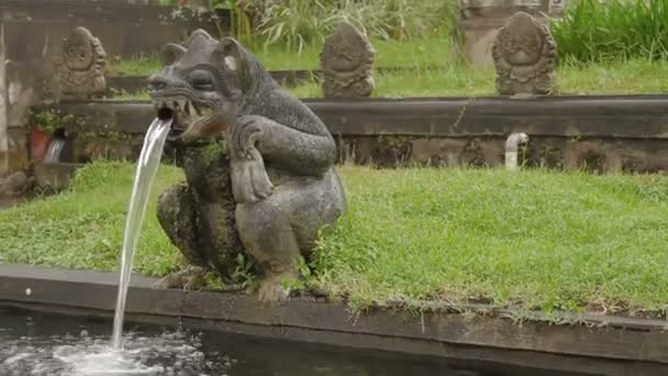 Palais d'eau de Tirta Gangga. Repère à Bali Karangasem Indonésie. Hiver saison des pluies . — Video