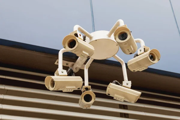 Multi-camera tracking device. Outdoor surveillance camera. Singapore.