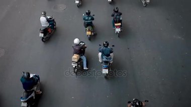 Bangkok, Tayland - 29 Ekim 2012. Trafik, araba ve taşıma Üstten Görünüm.