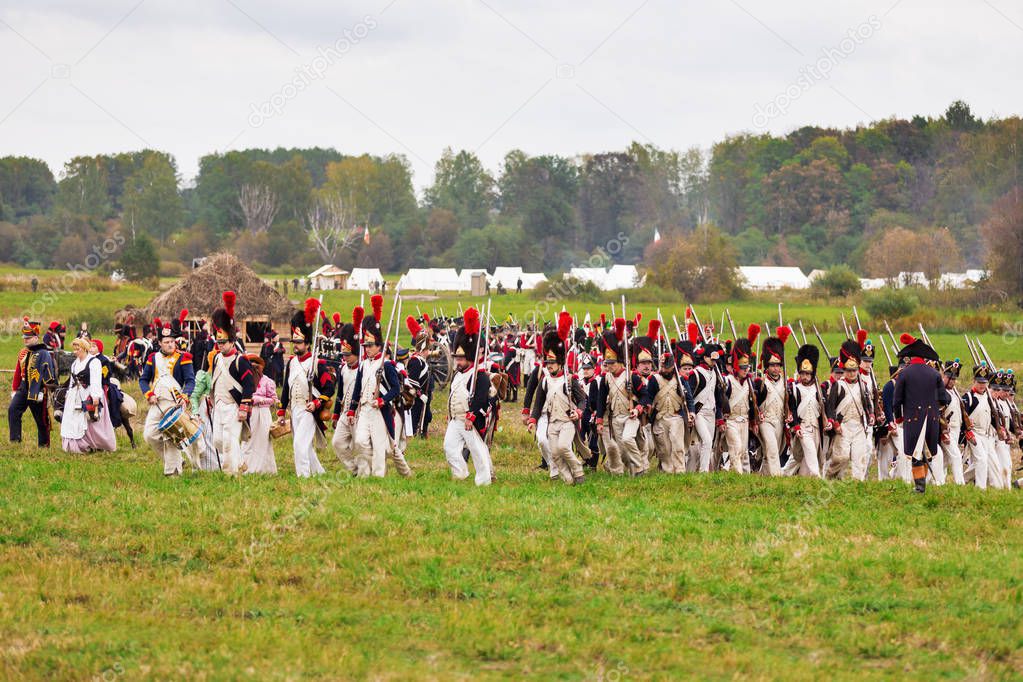 BORODINO, RUSSIA - September 06, 2015 - Reenactment of the battl