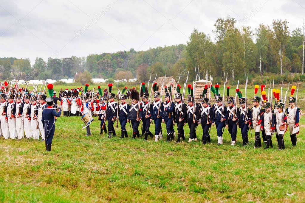 BORODINO, RUSSIA - September 06, 2015 - Reenactment of the battl