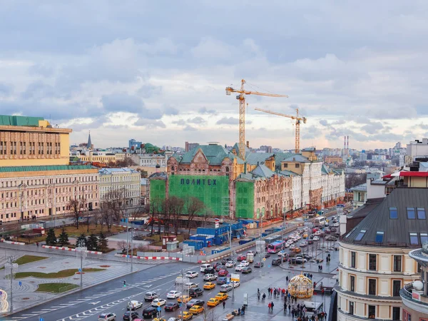 Москва Російська Федерація Січня 2018 Пташиного Польоту Історичному Центрі Москви — стокове фото