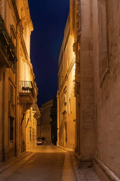 Mdina Nın Aydınlık Dar Sokakları Eski Malta Nın Başkenti Antik — Stok fotoğraf