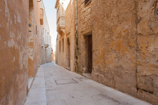 Mdina Nın Dar Sokakları Malta Nın Eski Başkenti Eski Moda — Stok fotoğraf
