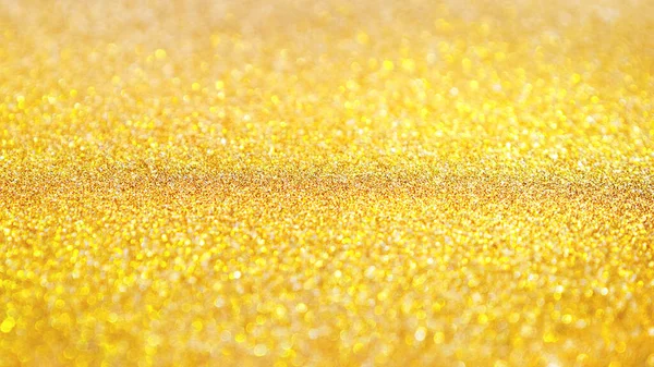 Gele Abstracte Achtergrond Met Glanzende Glitter Gouden Feestelijke Sprankelende Macro — Stockfoto