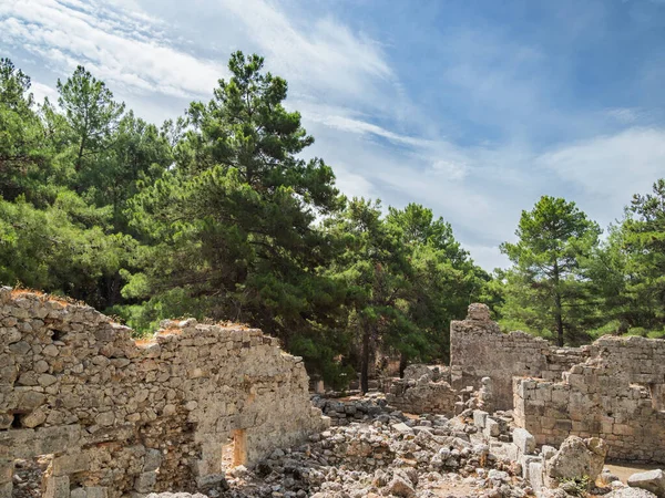 Ερείπια Της Φασέλης Ελληνικής Και Ρωμαϊκής Πόλης Στις Ακτές Της — Φωτογραφία Αρχείου