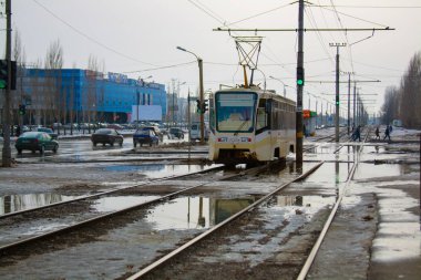 Eski Sovyet tramvay 71-619k (Ktm-19) modelinde Volzhskij.