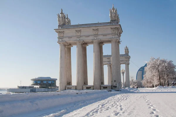 Volgograd Volga Nehri merkezi çıkabilir kış