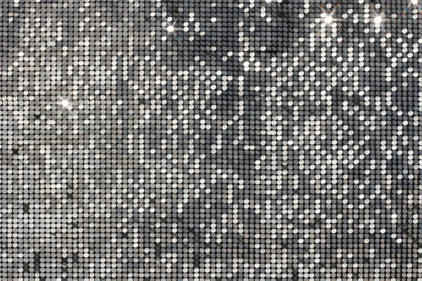 Mosaico di sfondo argento con macchie di luce e stelle — Foto Stock