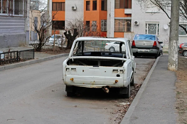 Volgograd Russia Gennaio 2018 Autovettura Sovietica Abbandonata Vaz 2101 Zhiguli — Foto Stock