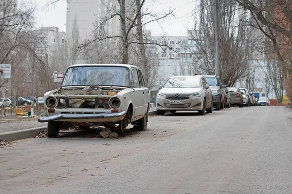 Volgograd Russie Janvier 2018 Voiture Soviétique Abandonnée Vaz 2101 Zhiguli — Photo