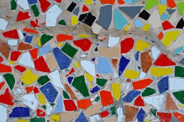 Renkli seramik parçaları arka plan veya doku olarak kırık