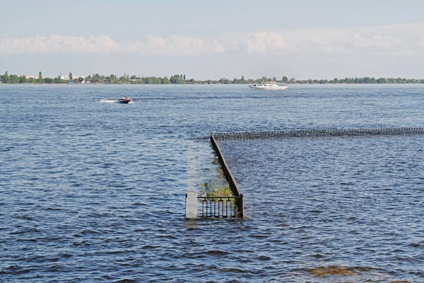 Весеннее Наводнение Волги Волгограде — стоковое фото