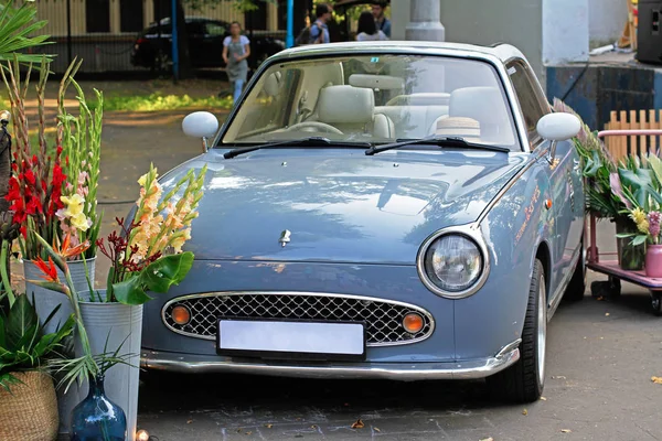 Moskau Russland August 2017 Grauer Auto Nissan Figaro Beim Festival — Stockfoto