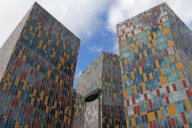 Moskova, Rusya - 27 Eylül 2017: Modern yeni konut kompleksi 