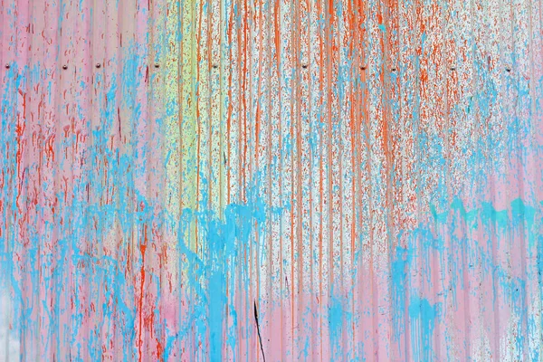 Painted profiled sheet coating with multicolored splashes as background or texture