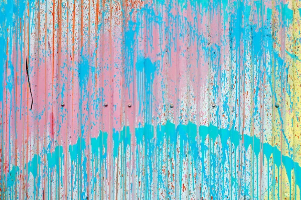 Painted profiled sheet coating with multicolored splashes as background or texture