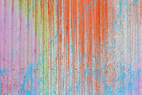 Painted profiled sheet coating with multicolored splashes as background or texture