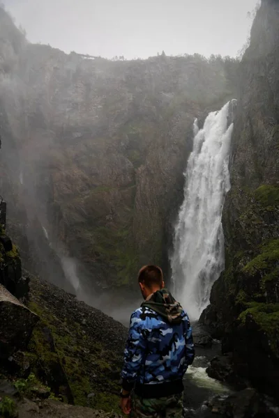 Wodospad Voringfossen Norwegii — Zdjęcie stockowe