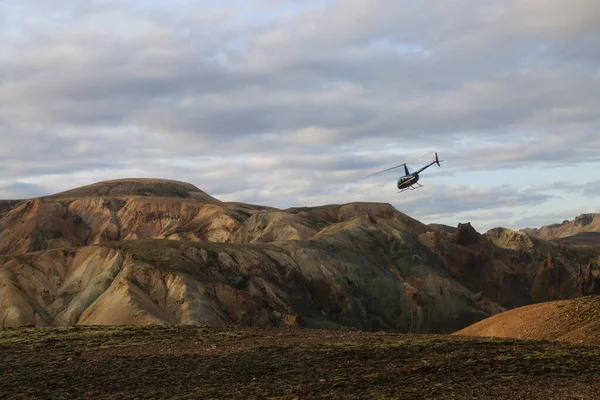 Unique Icelandic Views Helicopter — Stock Photo, Image