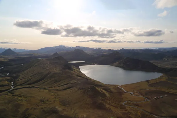 헬리콥터 수있는 아이슬란드 한견해 — 스톡 사진