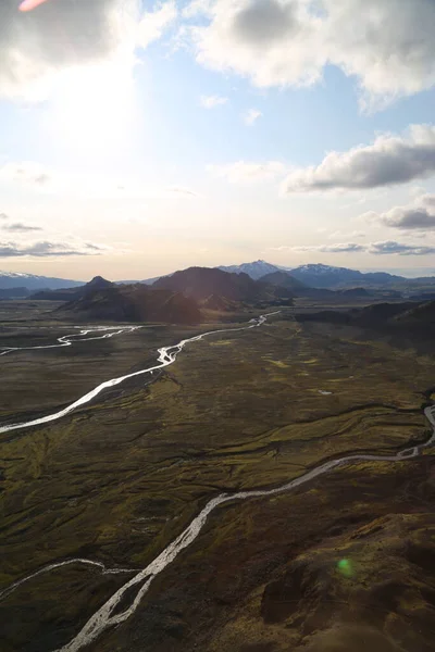 Unique Icelandic Views Helicopter — Stock Photo, Image