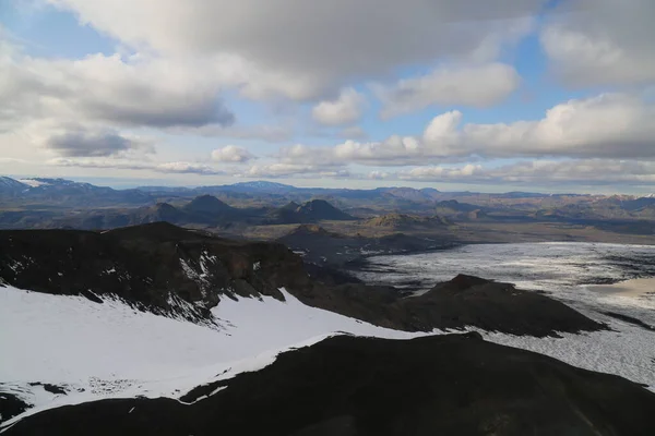 아이슬란드 의빙하 달리는 헬리콥터 — 스톡 사진