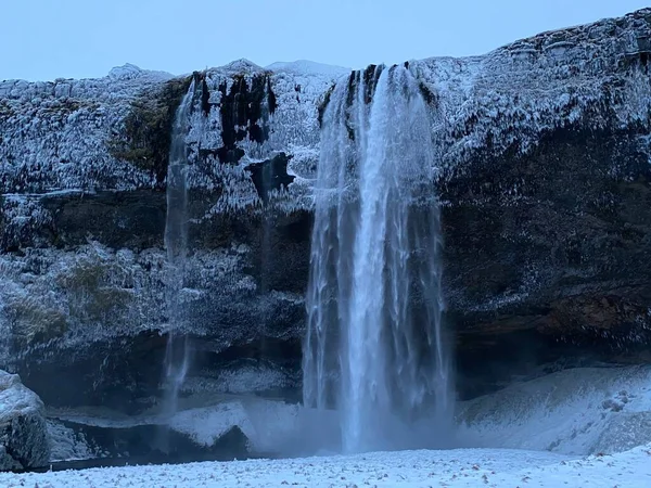 Водоспад Ісландії Взимку — стокове фото