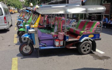 Bangkok, Tayland - 27 Eylül 2017: üç tekerlekli tuk tuk