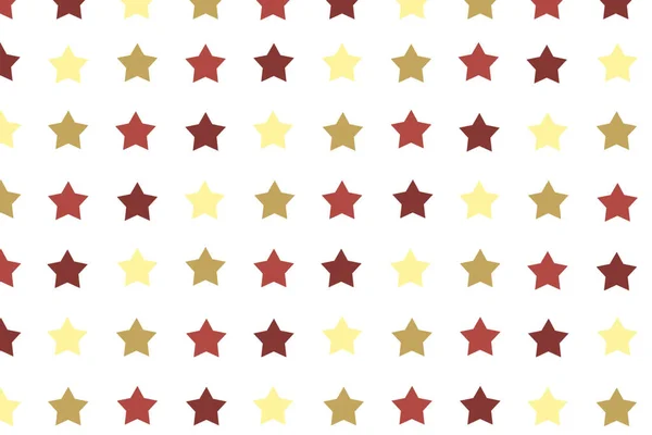 Seamless pattern with yellow and brown color stars on white back — Stock Photo, Image