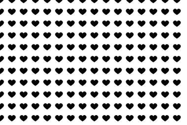 Beyaz arka plan üzerinde soyut seamless modeli siyah kalp