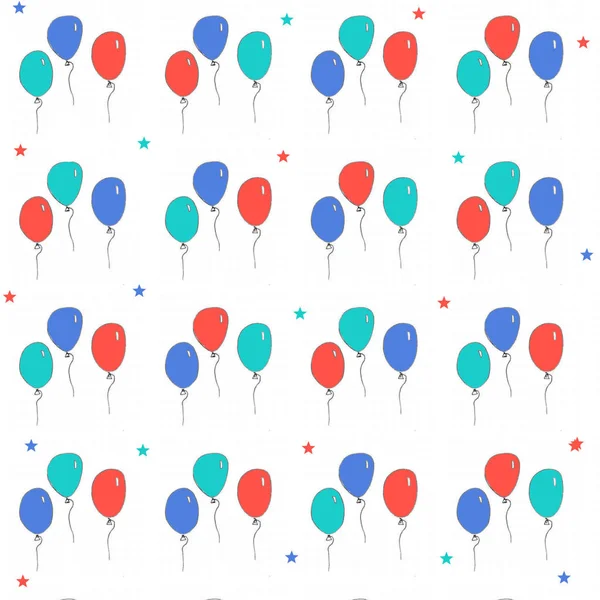 Платок из красных зелено-синих воздушных шаров на белом фоне. Wallpape — стоковое фото