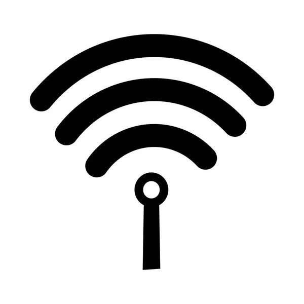 Wifi 무선 또는 원격 인터넷 액세스 아이콘 벡터 흰색 배경, 그래픽 및 웹 디자인에 대 한 평면 스타일에 대 한 서명 — 스톡 벡터