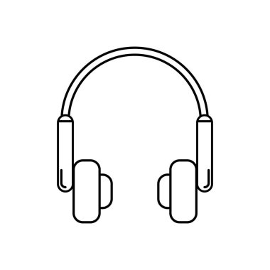 Beyaz arka plan grafik tasarım, logo, web sitesi, sosyal medya, mobil uygulaması, illüstrasyon için kulaklık anahat vektör simgesine göl kenarında