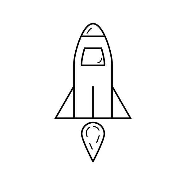 Rakete Umriss Vektor Symbol Isoliert Auf Weißem Hintergrund Für Grafik — Stockvektor