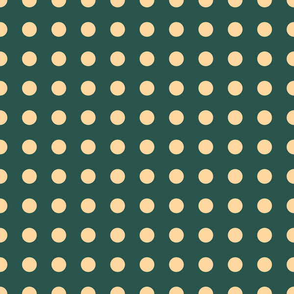 Seamless pattern vector with yellow polka dots on green color background For desktop wallpaper, web design, cards, invitations, wedding or baby shower albums, backgrounds, arts and scrapbooks