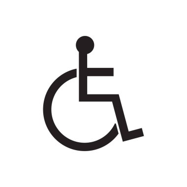 Engelli işareti simge vektör çizim. Tekerlekli sandalye özürlü sembolü insan. 