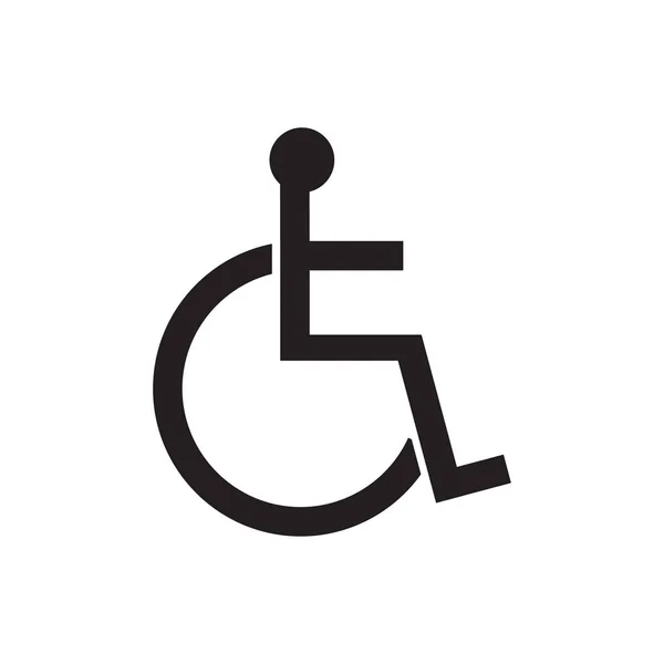 Icono Signo Discapacitado Vector Illustration Human Silla Ruedas Símbolo Discapacitado — Vector de stock